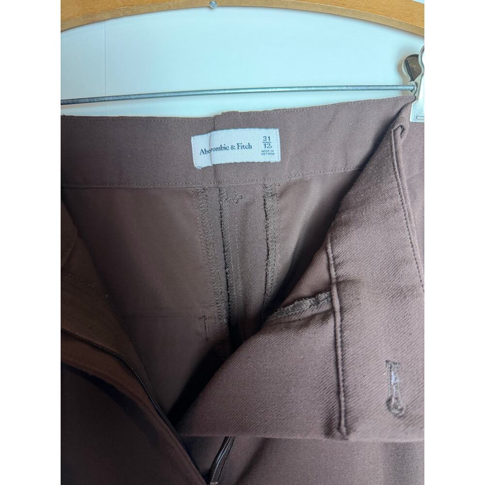 Abercrombie & Fitch Sloan Brown Pleated Trouser Pants Size 12 - Picture 4 of 6